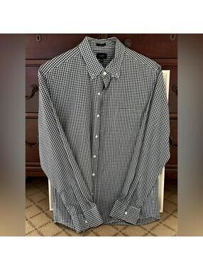 J. Crew SLIM FIT L gingham check long sleeve button down shirt L